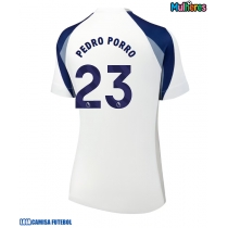 Camisa de Futebol Tottenham Hotspur Pedro Porro #23 Equipamento Principal Mulheres 2025-26 Manga Curta